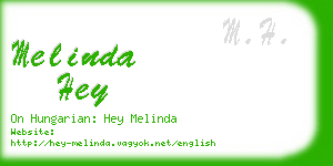 melinda hey business card